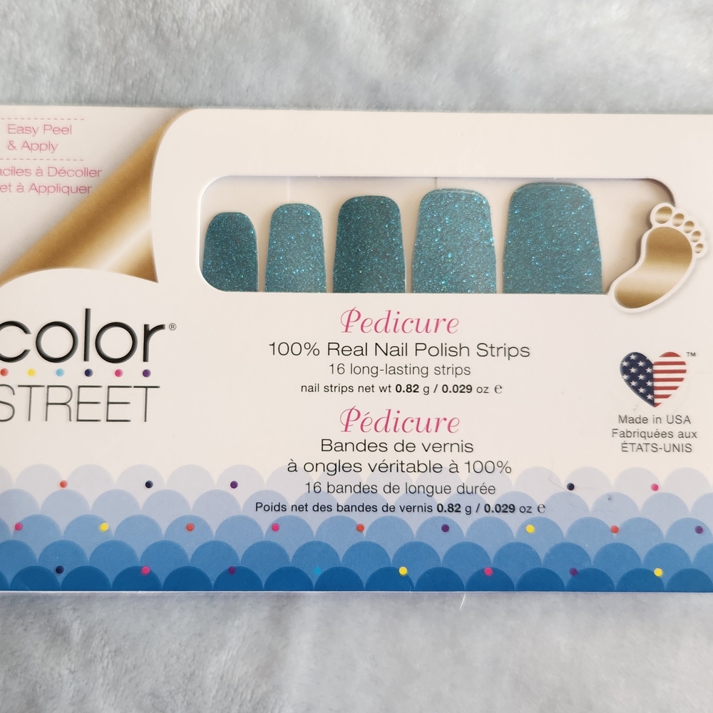 Color Street Teal Sparkle Nail Strips